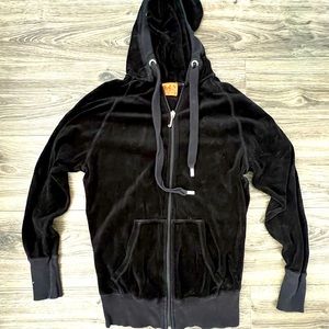 Juicy Couture Long Velour Zip-up Hoodie